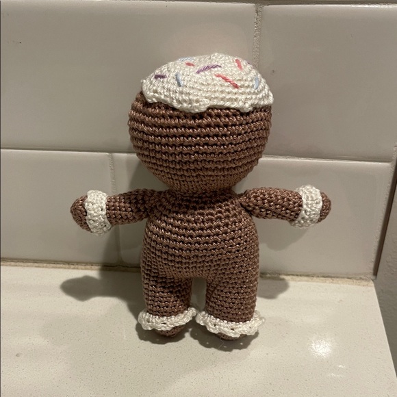 Handcrafted Gingerbread Doll Holiday Christmas Decor Amigurui Crochet - Picture 8 of 10